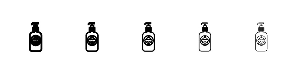 baby shampoo container icon vector outline set illustration sign