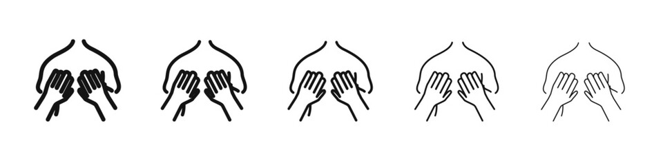 Back massage icon vector outline set illustration sign