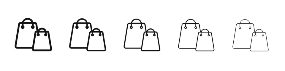 Bag icon vector outline set illustration sign