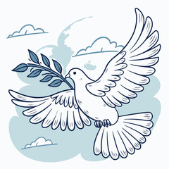 Obraz premium Beautifully drawn flying bird image representing hope, balance, and calmness in a modern and symbolic design.