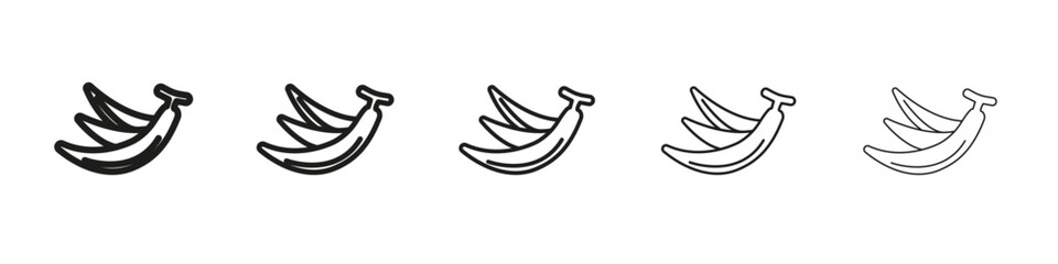 Banana icon vector outline set illustration sign