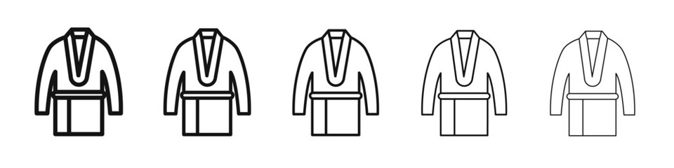 Bathrobe icon vector outline set illustration sign