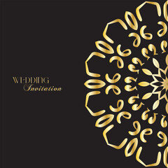 Obraz premium The Gold Mandala Wedding Iinvitation Card