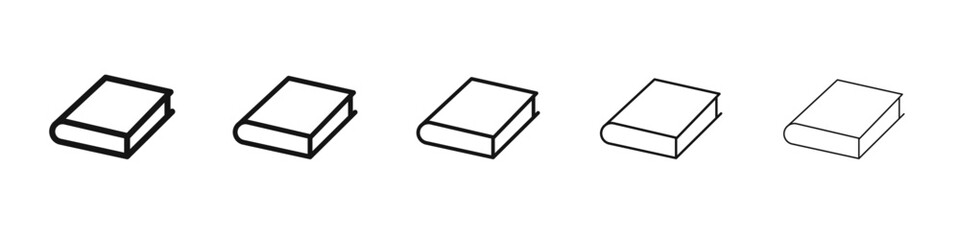 Book icon vector outline set illustration sign