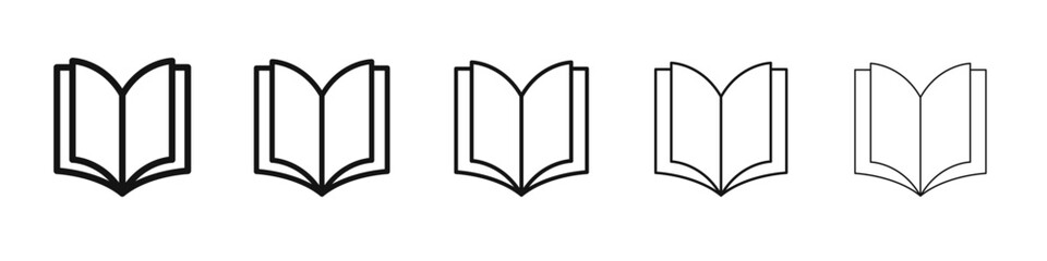 Book open icon vector outline set illustration sign