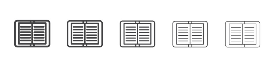 Book open icon vector outline set illustration sign