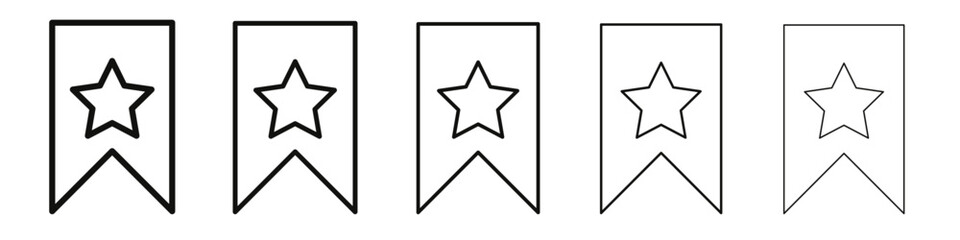 Bookmark icon vector outline set illustration sign