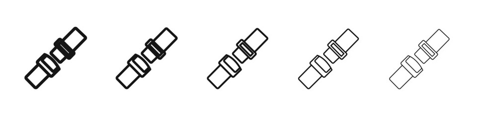 Car seat belt icon vector outline set illustration sign