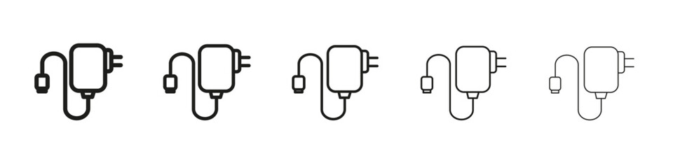 Charger icon vector outline set illustration sign