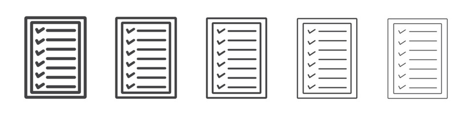Check list icon vector outline set illustration sign