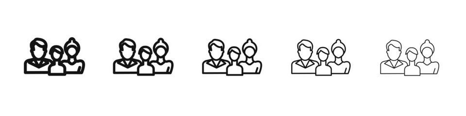 Child custody icon vector outline set illustration sign