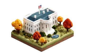 Pixel White House Autumn Scene