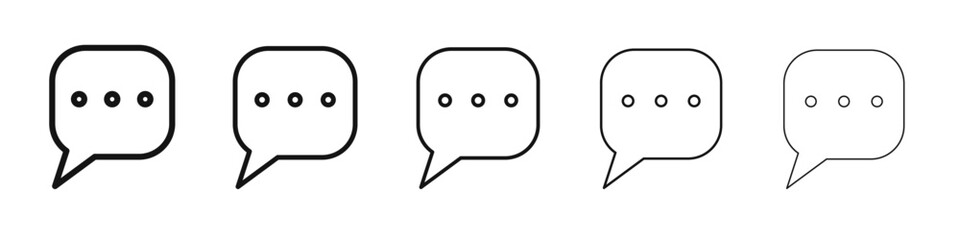 Comment icon vector outline set illustration sign