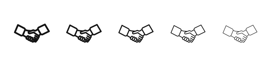 Commitment icon vector outline set illustration sign