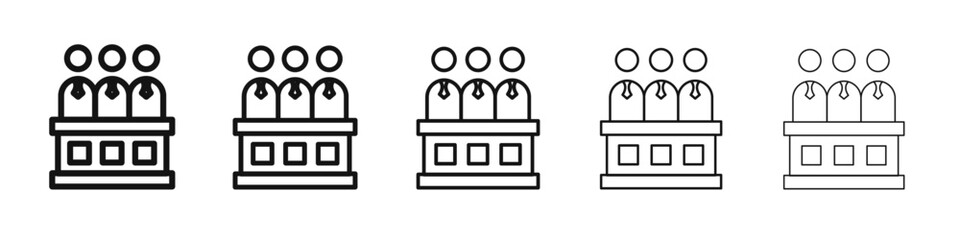 committee board icon vector outline set illustration sign