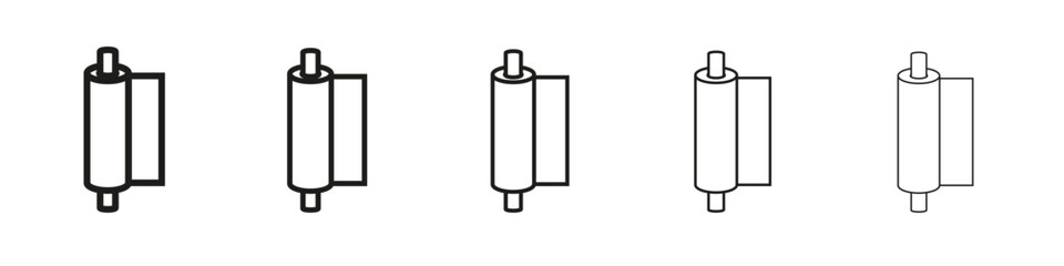Construction film roll icon vector outline set illustration sign