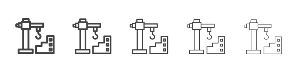 Construction icon vector outline set illustration sign