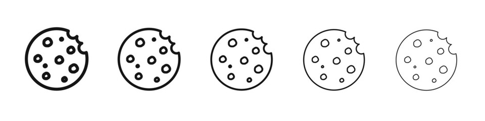 Cookie icon vector outline set illustration sign