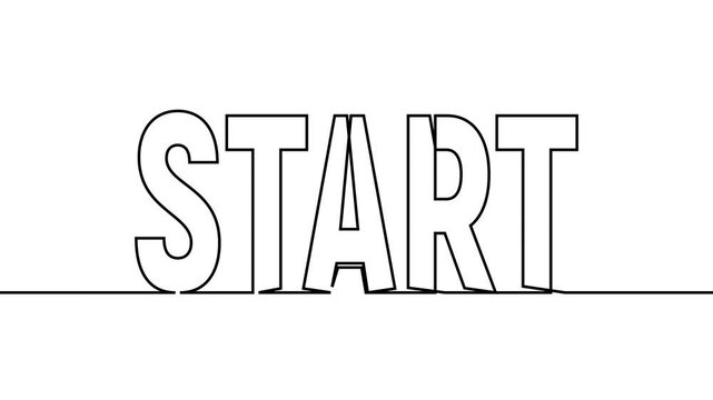 start countdown animation continuous single one line art. Countdown timer for 3 to 1 start seconds numbers overlay video with black and green screen background