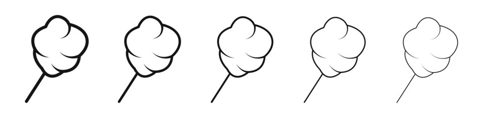 Cotton candy icon vector outline set illustration sign