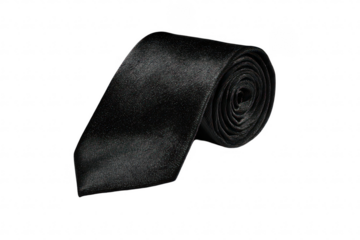 Black Tie Rolled on Black Background