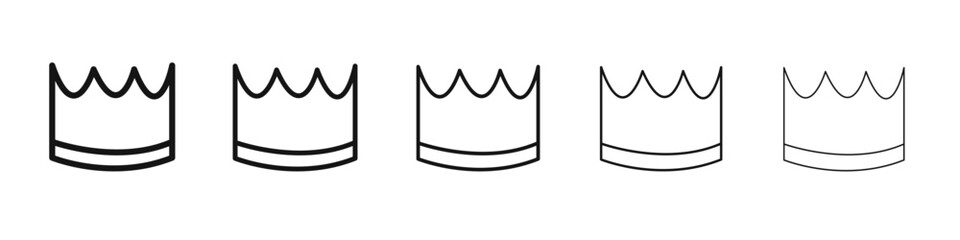 Crown icon vector outline set illustration sign