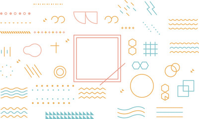 Brutalist style vector minimalistic Posters with silhouette basic figures, Retro futuristic graphic elements of geometrical shapes