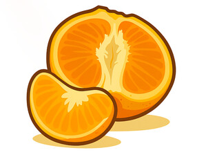 slice of orange with isolated background