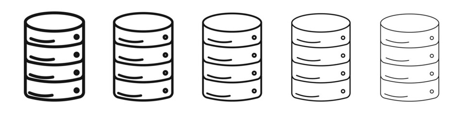 Database icon vector outline set illustration sign