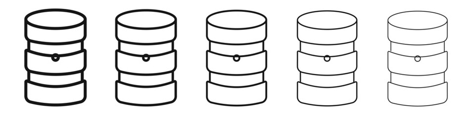 Database icon vector outline set illustration sign