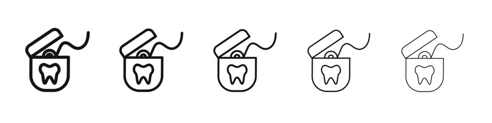 Dental floss icon vector outline set illustration sign