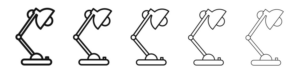 desk lamp icon vector outline set illustration sign