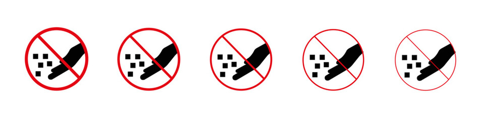 Do not feed the animals sign vector outline set illustration sign