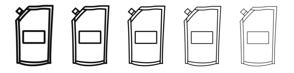 Doy pack pouch icon vector outline set illustration sign