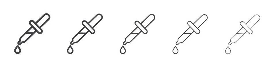 Dropper pipette Icon vector outline set illustration sign