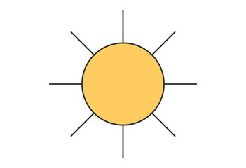 Simple Sun Illustration – Direct Sunlight / Sunshine
