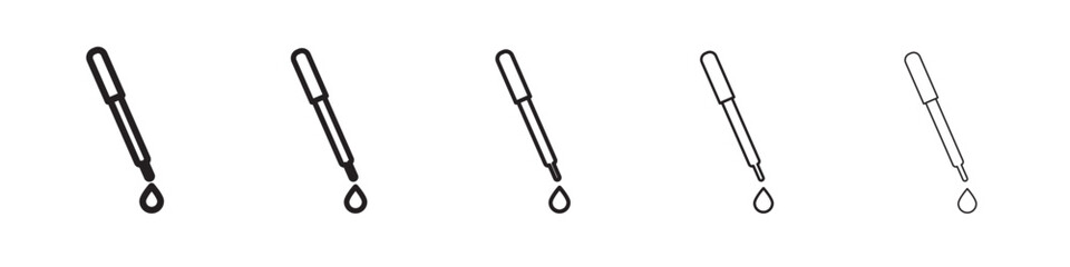 Dropper pipette icon vector outline set illustration sign