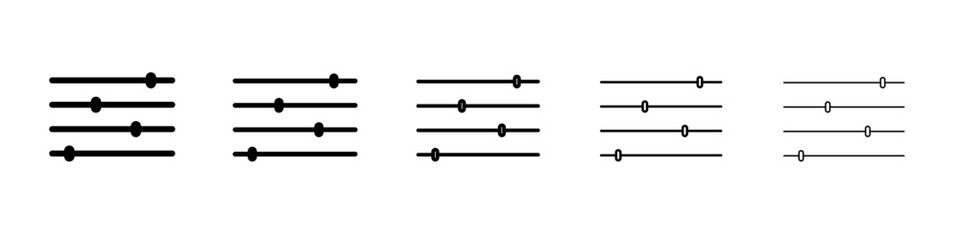 Equalizer icon vector outline set illustration sign