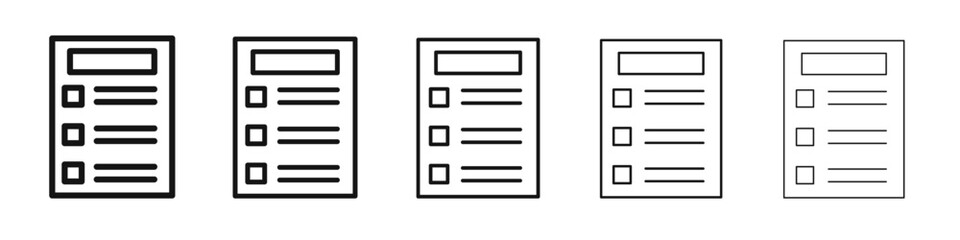 Exam icon vector outline set illustration sign