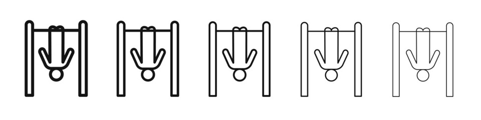 exercise hang bar icon vector outline set illustration sign