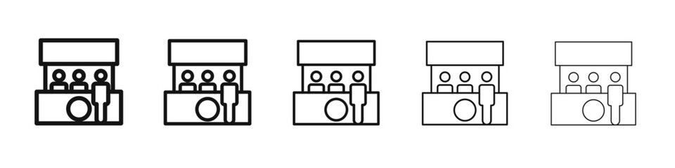 exhibition stand booth icon vector outline set illustration sign