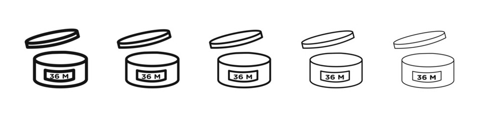 Expiration date icon vector outline set illustration sign
