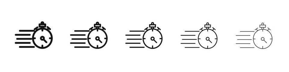 Express icon vector outline set illustration sign