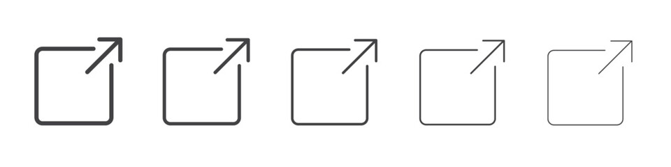 External link icon vector outline set illustration sign