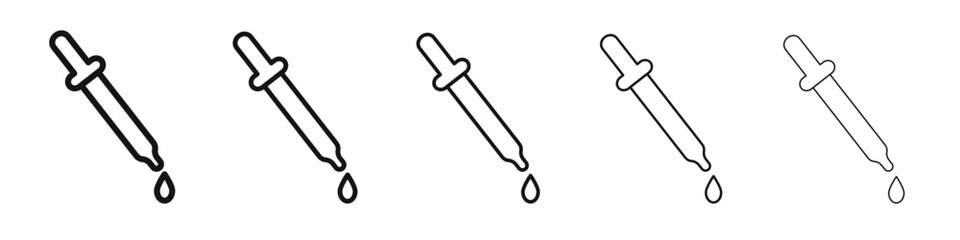 Eye dropper icon vector outline set illustration sign