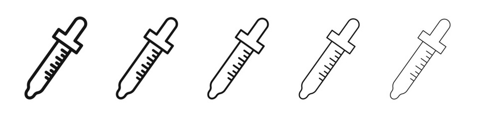 Eye dropper icon vector outline set illustration sign