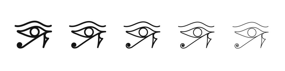 Eye of Horus Egypt Deity icon vector outline set illustration sign