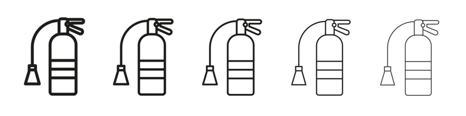 Fire extinguisher icon vector outline set illustration sign