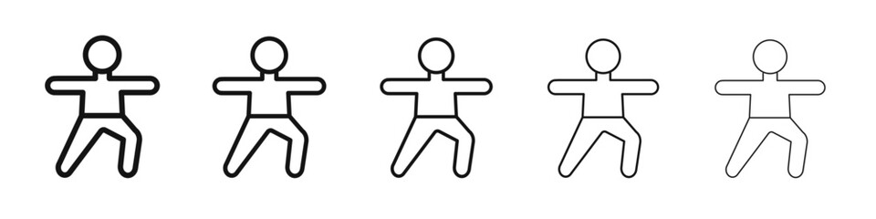 Fitness exercise icon vector outline set illustration sign