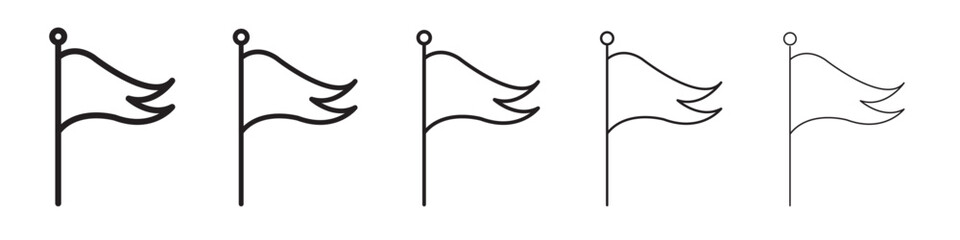 Flag icon vector outline set illustration sign